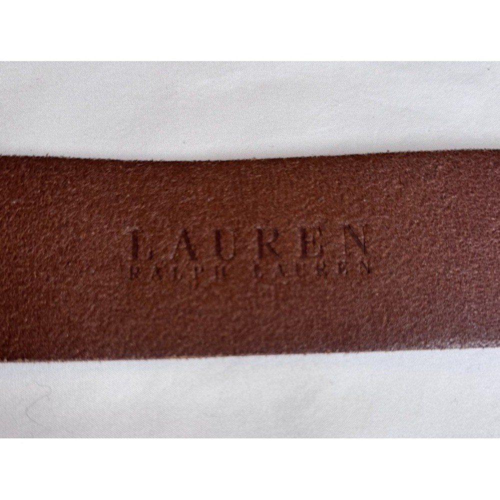 Ralph Lauren Brown Leather Belt Brass Horseshoe Buckle Western 33.5" Equestrian - Picture 3 of 9